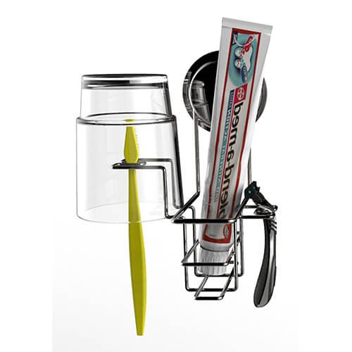 chrome suction single toothbrush holder 700002