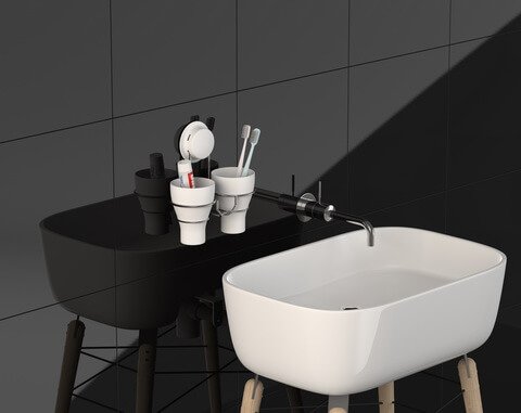 toothbrush holder wall suction 260048 black