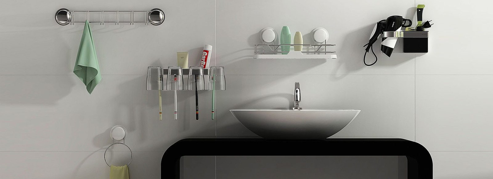 suction bathroom accessories banner